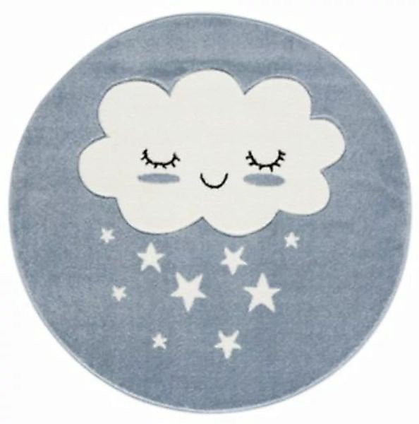 Kids Love Rugs Kinderteppich Wolke rund blau/weiß Gr. 150 günstig online kaufen