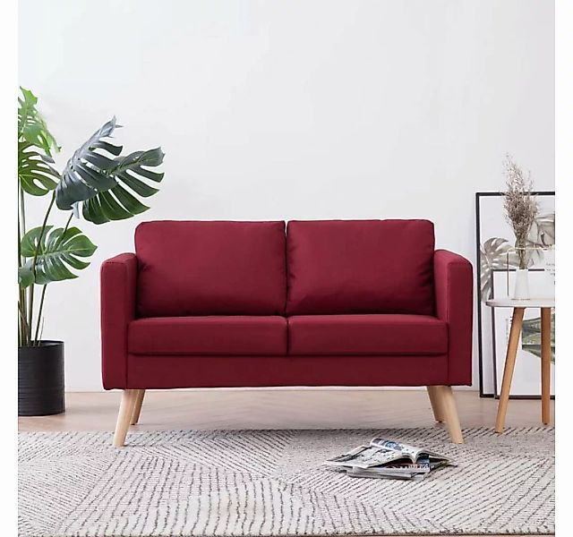 vidaXL Sofa 2-Sitzer-Sofa Stoff Weinrot günstig online kaufen