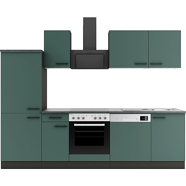 OPTIFIT Verona405 Küchenzeile 270 cm Steingrün günstig online kaufen
