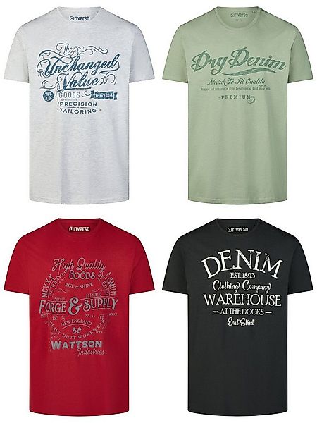 riverso T-Shirt Herren Printshirt RIVLeon Regular Fit (4-tlg) Kurzarm Tee S günstig online kaufen