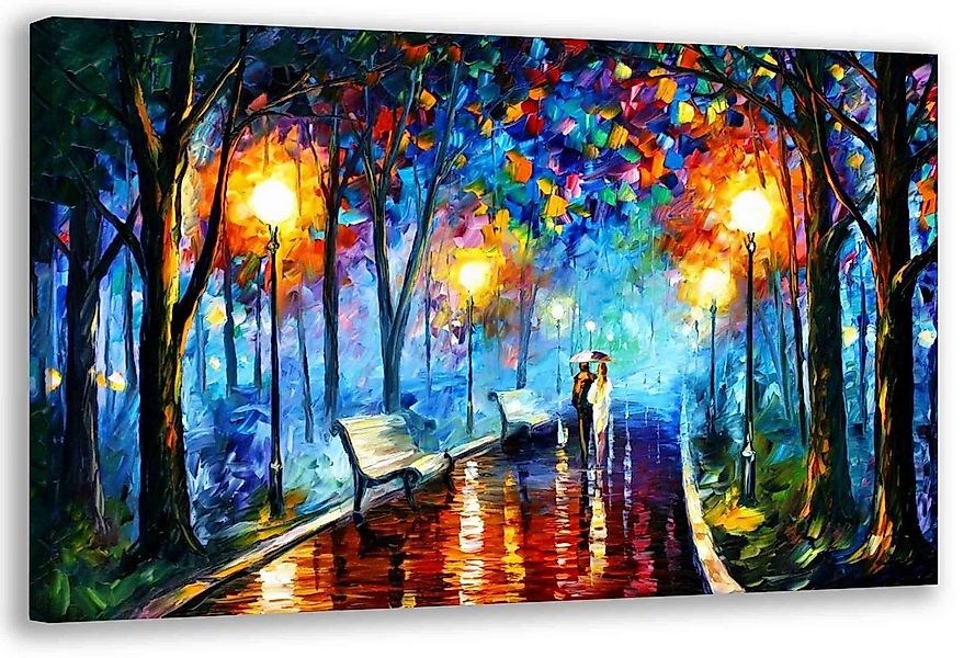 Leinwando Gemälde Gemälde / Acryl Park - Pointilismus Kunst / Wandbild zum günstig online kaufen