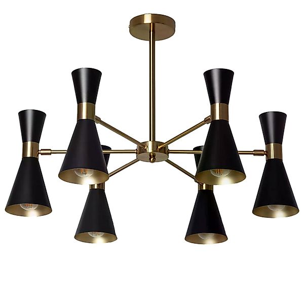 Deckenlampe  Kronleuchter Schwarz und Gold 75cm Abruzzo Salvatore 6xE27 ABR günstig online kaufen