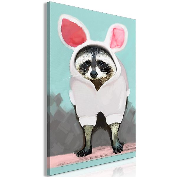 Wandbild - Raccoon Or Hare? (1 Part) Vertical günstig online kaufen