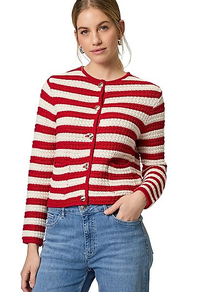 Zero Strickjacke "zero Damen Strickjacke mit Streifen", Knopfleiste günstig online kaufen