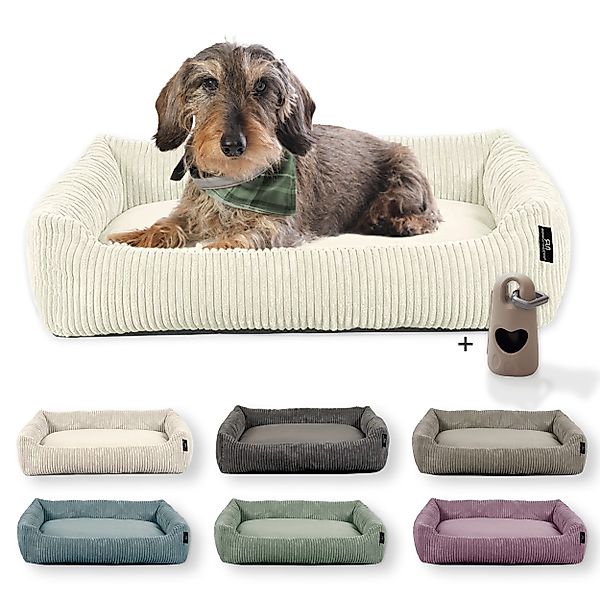 Rohrschneider Tierbett Hundebett Hundekorb Cordstoff, inkl. Gassibeutel günstig online kaufen