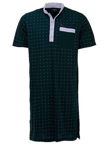 Henry Terre Nachthemd Nachthemd Kurzarm - Stehkragen mit Punkten günstig online kaufen