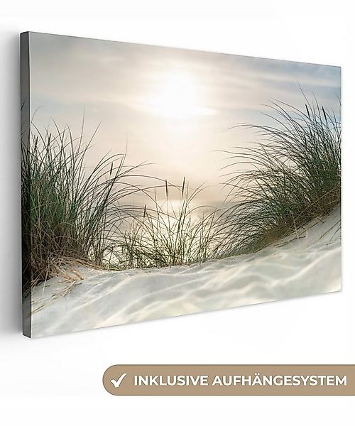 OneMillionCanvasses® Leinwandbild Sand - Gras - Sonne, Fotodruck (1 St), Le günstig online kaufen