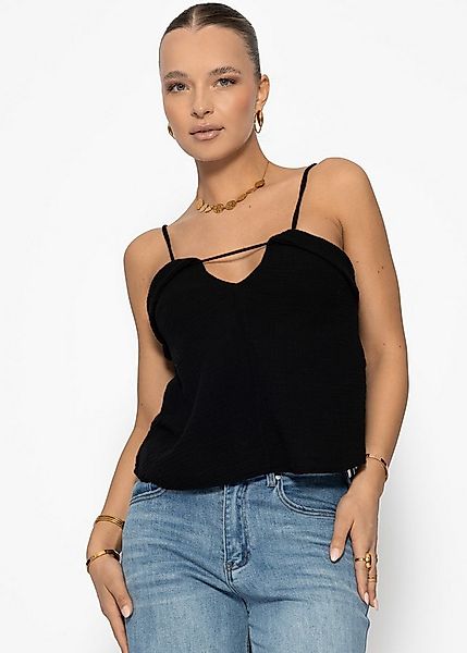 SASSYCLASSY Trägertop Feminines Musselin Top aus Baumwolle Damen elegant günstig online kaufen