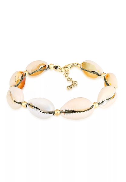 Elli Armband "Echte Kauri Muscheln Beach 925 Silber vergoldet" günstig online kaufen