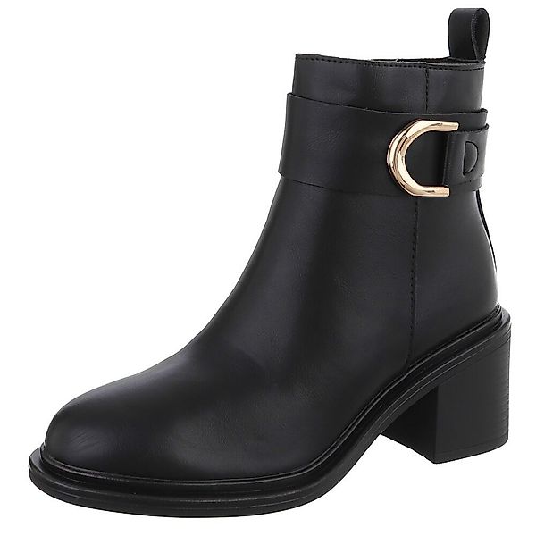 Ital-Design Elegante Stiefelette aus echtem Leder günstig online kaufen