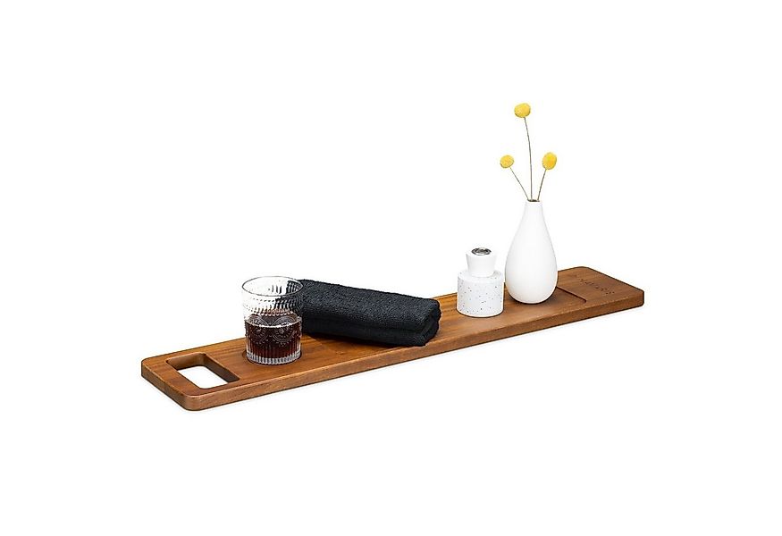 Navaris Badewannenablage Badewannenablage Holz - Buchablage - Weinglashalte günstig online kaufen