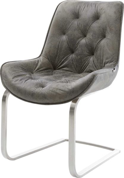 DELIFE Polsterstuhl Taimi-Flex, Freischwinger flach Edelstahl günstig online kaufen