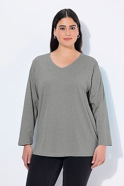 Ulla Popken T-Shirt Shirt V-Ausschnitt Relaxed Langarm günstig online kaufen
