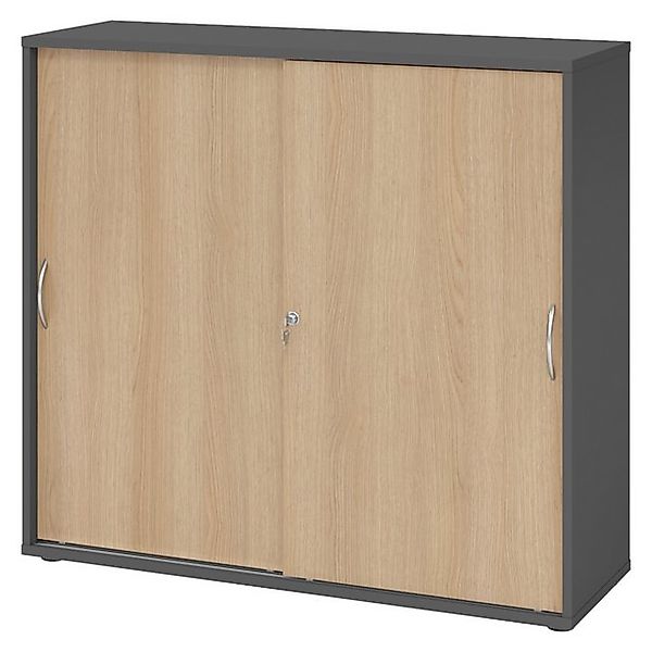 bümö Aktenschrank office Schiebetürenschrank Dekor: Graphit/Eiche - Griffe: günstig online kaufen