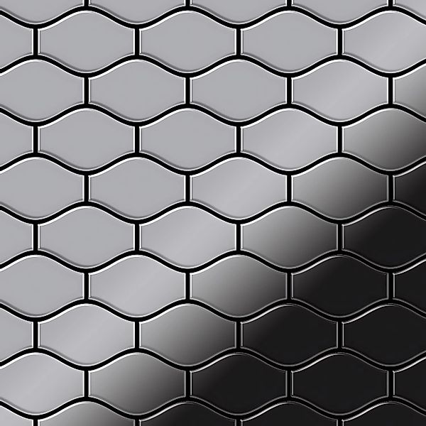 ALLOY Mosaik Fliese Massiv Metall Edelstahl Hochglanz Grau 1,6mm Karma-s-s- günstig online kaufen