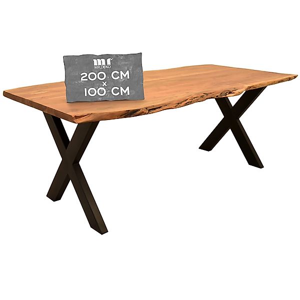 MR.DEKO Baumkantentisch Catania Esstisch aus Akazienholz günstig online kaufen