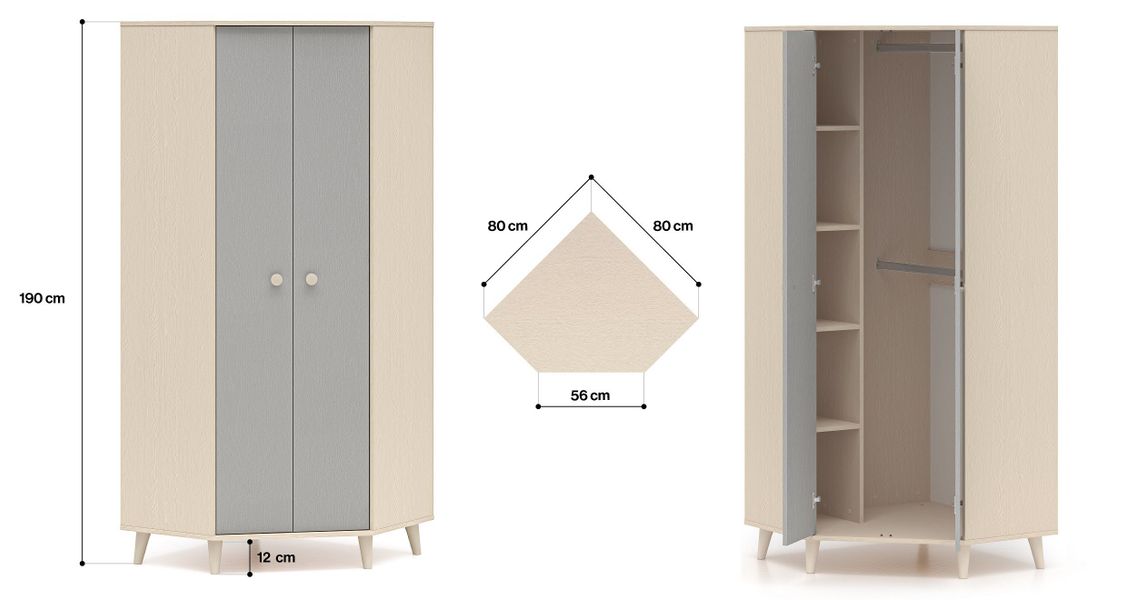 Marmex Möbel Eckkleiderschrank MEVEL 01 Kleiderschrank günstig online kaufen