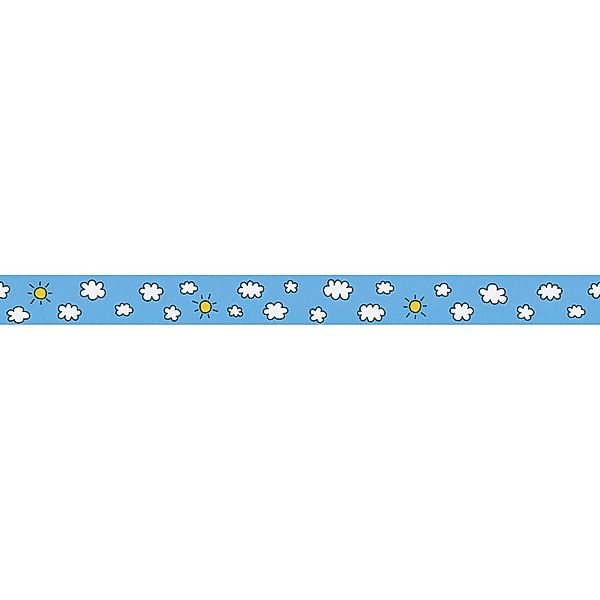 Bricoflor Kinderzimmer Bordüre mit Wolken und Sonne Hellblaue Bordüre für B günstig online kaufen