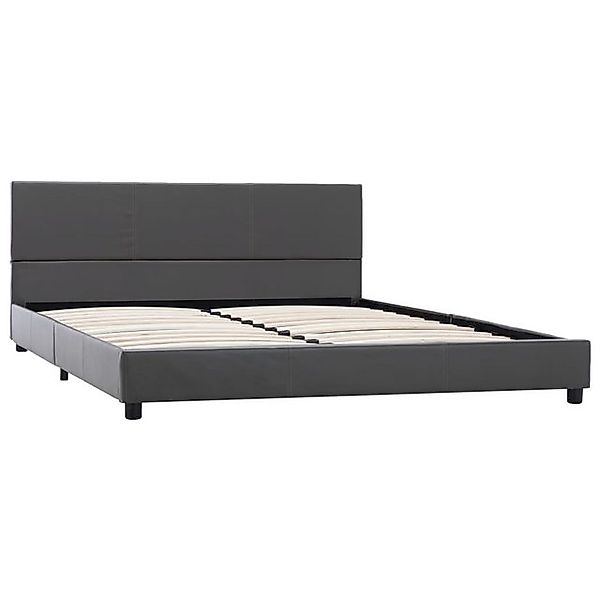vidaXL Bett Bettgestell Grau Kunstleder 120x200 cm günstig online kaufen