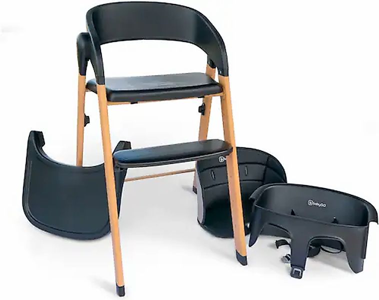 BabyGo Hochstuhl »Levels, black wood optic« () platzsparend zusammenklappba günstig online kaufen