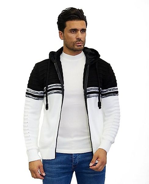 Denim Distriqt Strickjacke Herren Strickjacke mit flauschiger Kapuze und Se günstig online kaufen