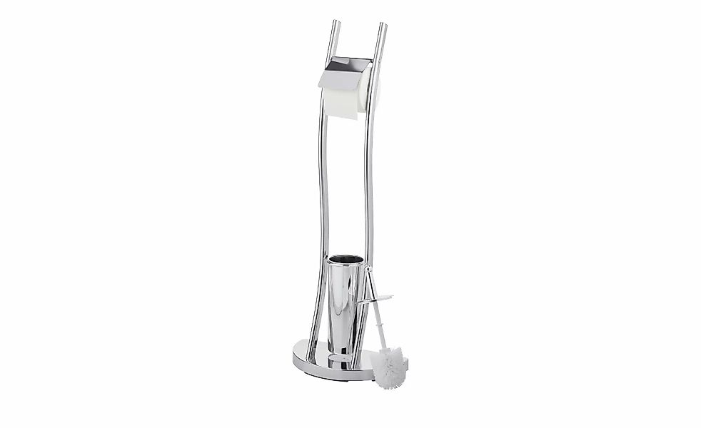 KHG Stand WC Garnitur   ¦ silber ¦ Edelstahl ¦ Maße (cm): B: 20 H: 92 T: 20 günstig online kaufen
