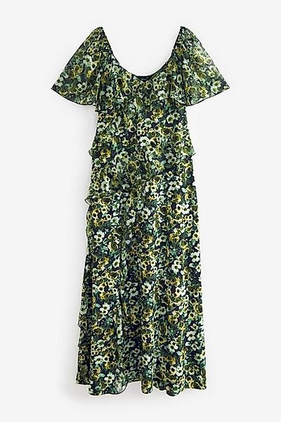 Next Midikleid Midikleid mit Rüschen und eckigem Ausschnitt (1-tlg) günstig online kaufen