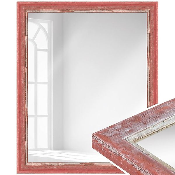 WANDStyle Wandspiegel H640, Rot, aus Massivholz günstig online kaufen