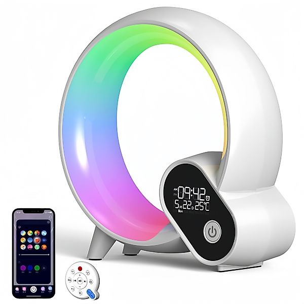 BlingBin LED Nachttischlampe Umgebungslampe Wecklicht Bluetooth-Lautspreche günstig online kaufen