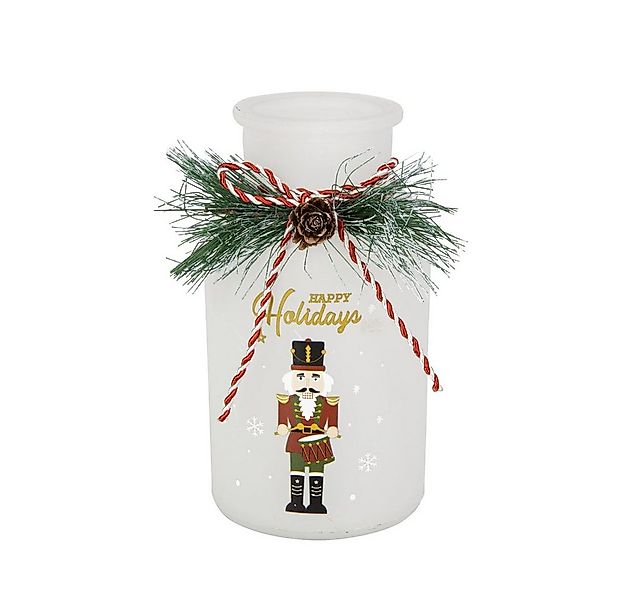 MICA Dekovase Vase - Happy Holidays - Flaschenform - ca. 6,5 x 13,5 cm günstig online kaufen