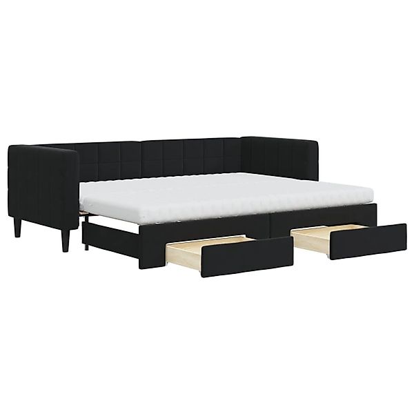 vidaXL Tagesbett Ausziehbar mit Schubladen Schwarz 80x200 cm Samt1897445 günstig online kaufen