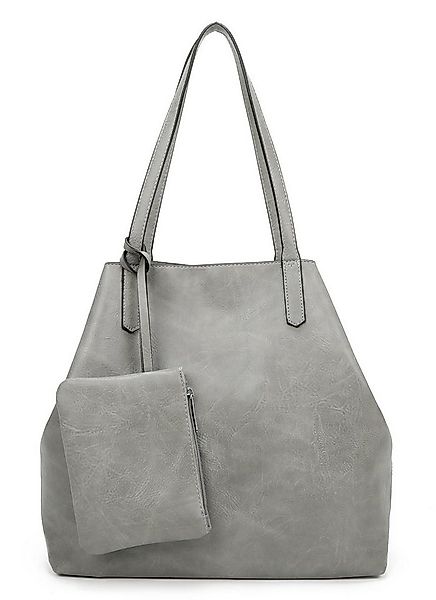 ITALYSHOP24 Schultertasche Damen Tasche SET 2in1 Umhängetasche XXL Shopper günstig online kaufen