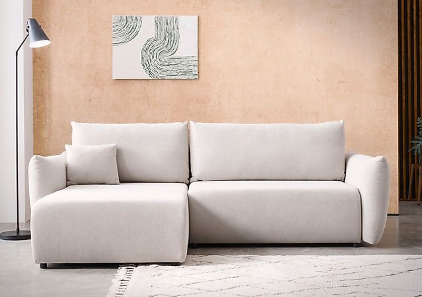 Home affaire Ecksofa »MAVAS Schlafsofa mit Bettkasten, L-Form,« ca.257/127c günstig online kaufen