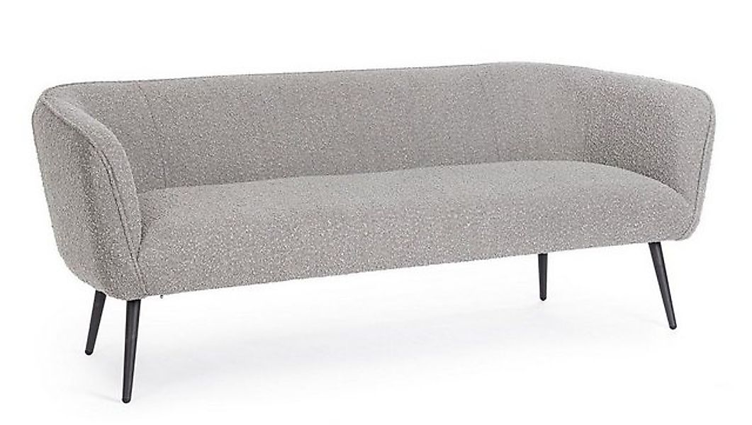 Natur24 Sofa 3Sitzer Sofa Avril 175x70x68 Grau Stoff Boucleoptik Stahlbeine günstig online kaufen