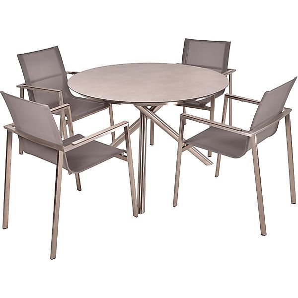Garden Pleasure Gartenmöbel-Set 08 Sienna 5-teilig Silber günstig online kaufen