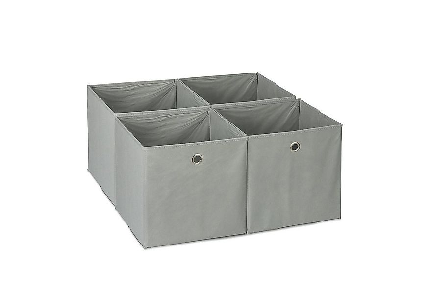 relaxdays Aufbewahrungsbox im 4er Set, grau günstig online kaufen