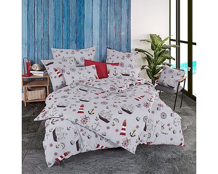 TRAUMSCHLAF Bettwäsche Marine, Renforce, 2 teilig, maritimes Design auf 100 günstig online kaufen