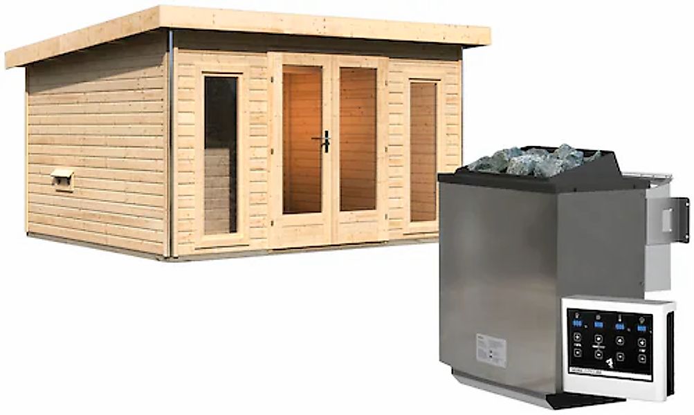 Karibu Saunahaus »Maiko 2B« Set, Ofen 9 kW Bio externe Strg easy günstig online kaufen