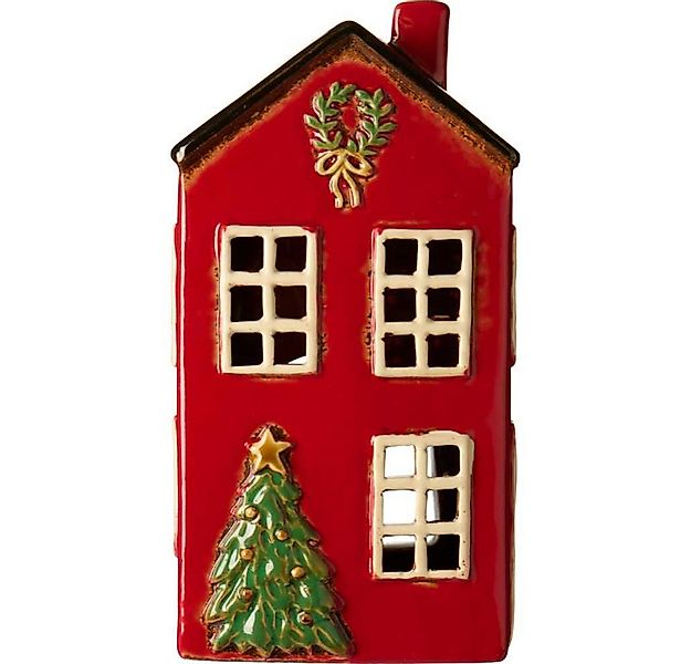 Ib Laursen Kerzenhalter IB Laursen Lichthaus STILLENAT Rot mit Tannenbaum 2 günstig online kaufen