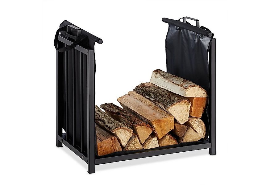 relaxdays Kaminholzregal Kaminholzständer aus Stahl, BxTxH:51x37x50 cm günstig online kaufen