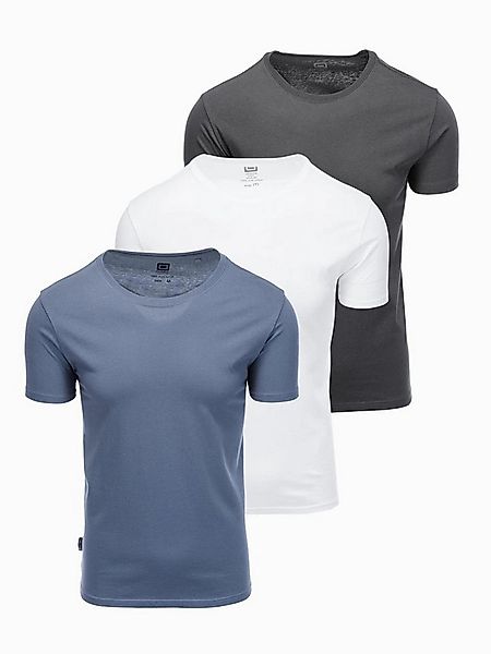 OMBRE T-Shirt BASIC T-Shirt 3erSet für Herren aus Baumwolle mit Rundhalsaus günstig online kaufen