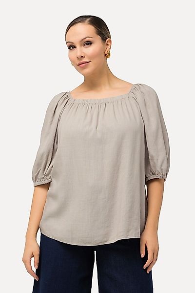 Ulla Popken Tunika Tunika Leinenmix A-Linie günstig online kaufen