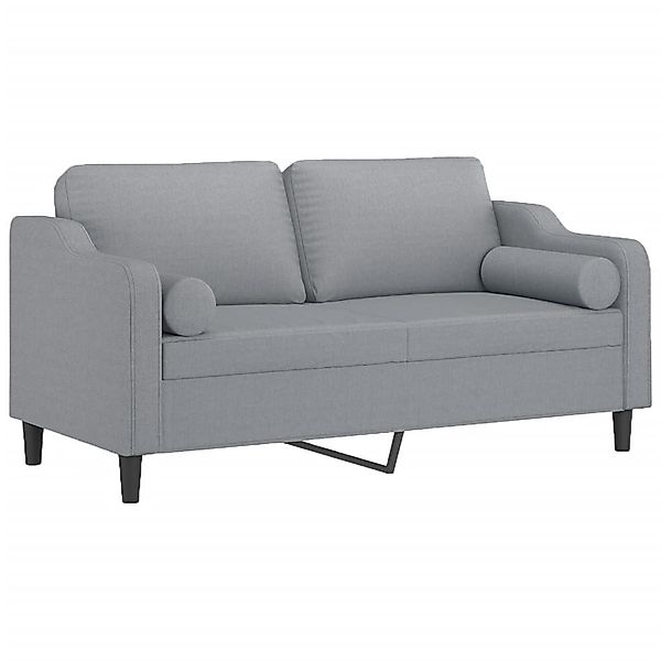 vidaXL Sofa 2-Sitzer-Sofa mit Zierkissen Hellgrau günstig online kaufen