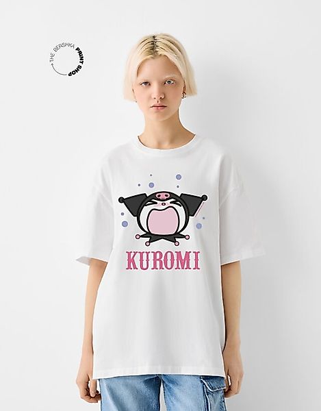 Bershka T-Shirt Kuromi Im Boxy-Fit Mit Kurzen Ärmeln Damen Xs Weiss günstig online kaufen