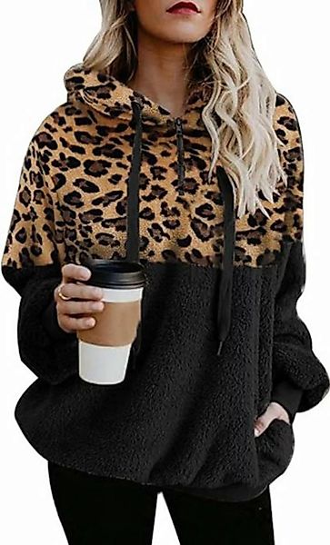 KIKI Wintermantel Damen Kapuzenpullover Fleece Hoodie mit reißverschluss Ov günstig online kaufen