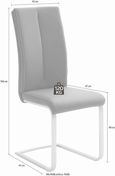 MCA furniture Freischwinger "Paulo 2", (Set), 4 St., Kunstleder, Stuhl bela günstig online kaufen