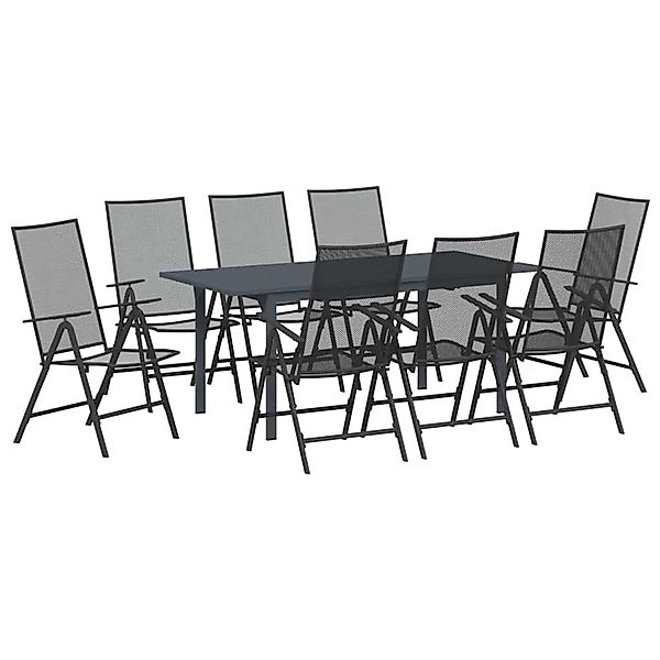 vidaXL Garten Essgruppe 9-Tlg Anthrazit Stahl 3378815 günstig online kaufen