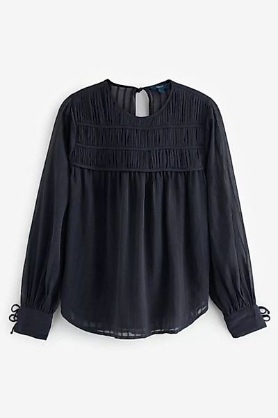 Next Langarmbluse Plissierte transparente Bluse mit Biesen (1-tlg) günstig online kaufen