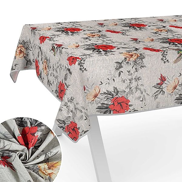 ANRO Tischdecke aus Stoff mit Blumen günstig online kaufen