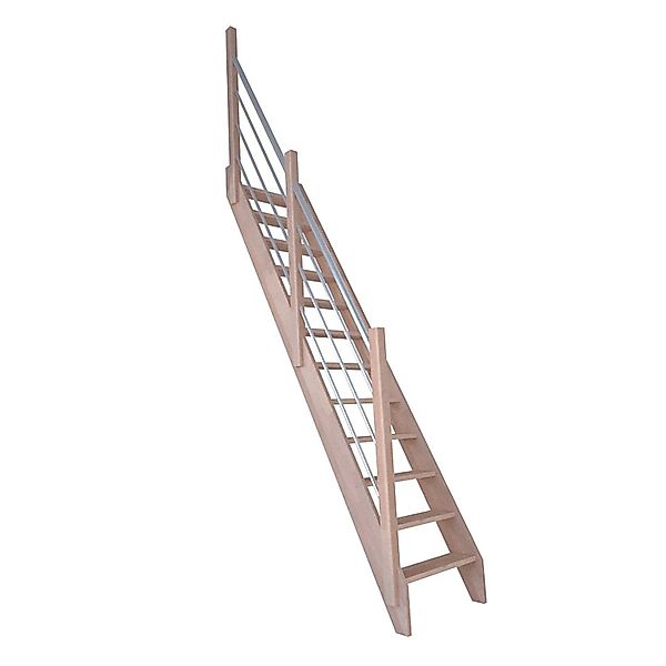 StarWood Treppe Buche 3000 Holz-Edelstahl-Geländer Links FSC® günstig online kaufen